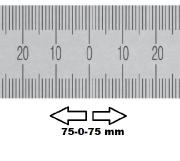REGLET GRADUE HORIZONTAL ZÉRO AU CENTRE 150 MM SECTION 18x0,5 MM<BR>REF : RGH96-C0150C0M0